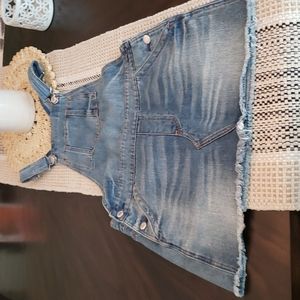 American Eagle denim overalls mini skirt
